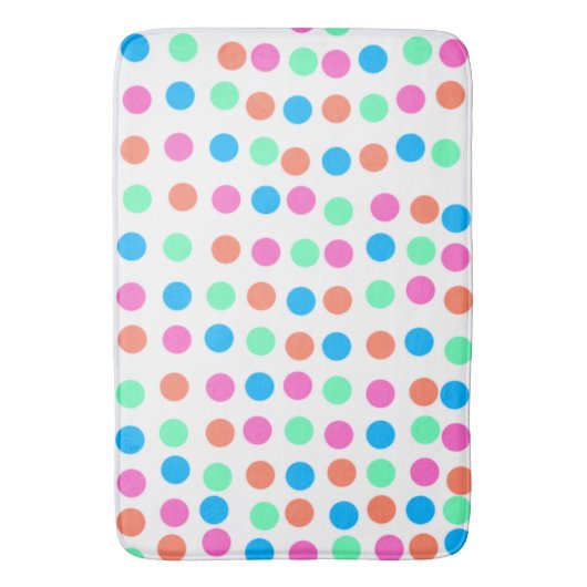 Tapis De Bain Points Pastel Printemps (devant Vertical)