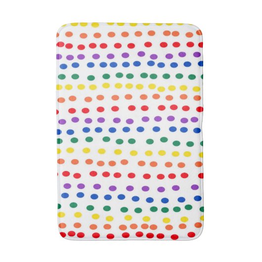 Tapis De Bain Points Rainbow Candy en blanc (Devant (Vertical))
