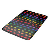 Tapis De Bain Points Rainbow Candy sur noir (Angle)