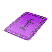 Tapis De Bain Points rose magenta Noir Blanc treillis Nom du Mot (Angle)