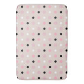 Tapis De Bain Points roses, blancs et noirs (devant Vertical)