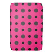Tapis De Bain Points roses chauds, noirs et gris (devant Vertical)