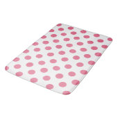 Tapis De Bain Points roses et blancs (Angle)