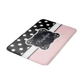 Tapis De Bain Points roses et noirs (Angle)