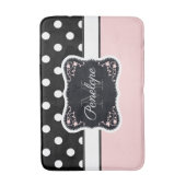 Tapis De Bain Points roses et noirs (Devant (Vertical))