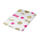 Tapis De Bain Points roses et or et ananas Fun Summer Chic (Angle)