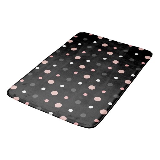 Tapis De Bain Points roses, gris et noirs (Angle)