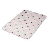Tapis De Bain points roses, turquie rouge et blanc (Angle)