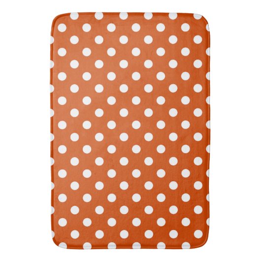 Tapis De Bain points rouge orange et blanc (devant Vertical)