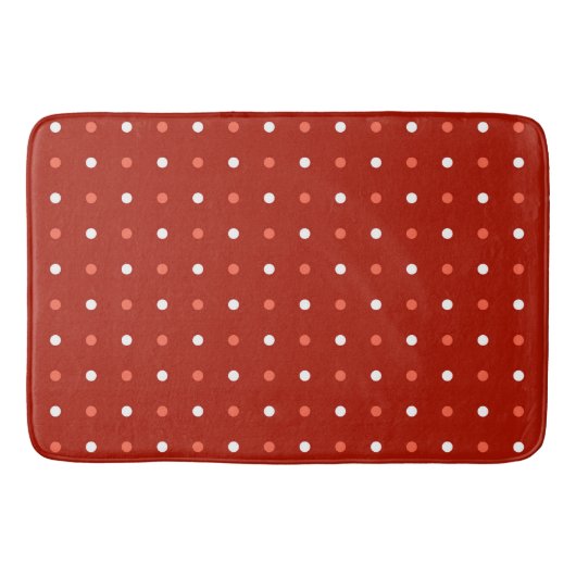 Tapis De Bain points rouges et blancs de dinde (Devant)