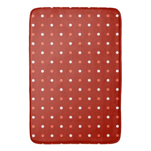 Tapis De Bain points rouges et blancs de dinde (devant Vertical)