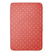 Tapis De Bain Points rouges et blancs du Vermilion (devant Vertical)
