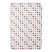 Tapis De Bain points rouges, noirs, gris et blancs (devant Vertical)