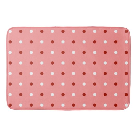 Tapis De Bain points rouges, roses et blancs (Devant)