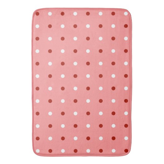 Tapis De Bain points rouges, roses et blancs (devant Vertical)
