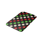 Tapis De Bain Points Rouges Verts Blancs (Angle)
