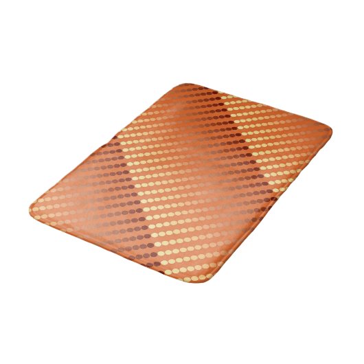Tapis De Bain Points satinés - rouille et or (Angle)