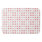 Tapis De Bain Points saumons et roses sur blanc (Devant)