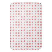 Tapis De Bain Points saumons et roses sur blanc (devant Vertical)