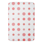 Tapis De Bain Points saumons et roses sur blanc (devant Vertical)