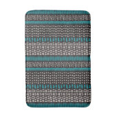 Tapis De Bain Points Turquoises noirs Zigzags Motif (Devant (Vertical))