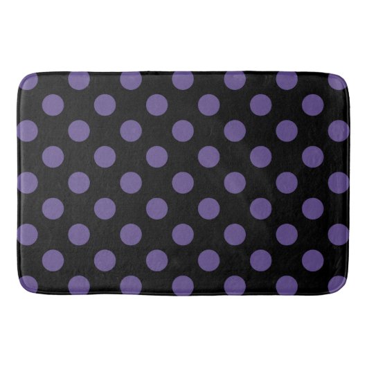 Tapis De Bain Points ultra violet sur fond noir (Devant)