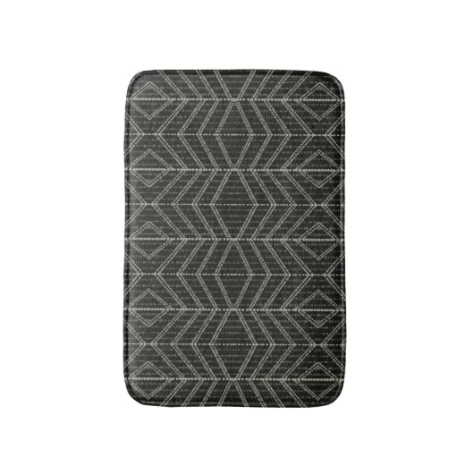 Tapis De Bain Points verticaux gris diagonaux horizontaux (Devant (Vertical))