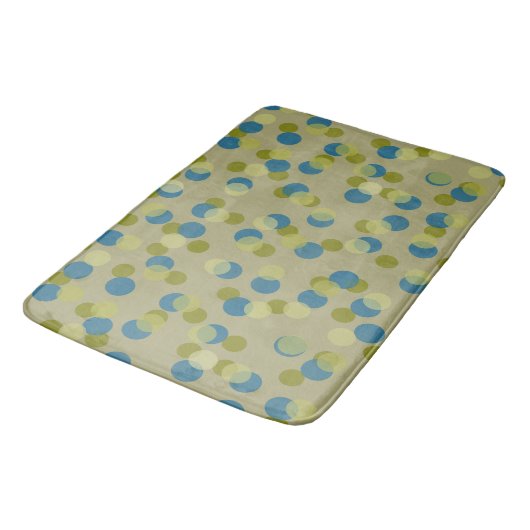 Tapis De Bain points verts, bleus et jaunes (Angle)