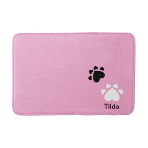 Tapis De Bain Poireaux de coeur de chiot mignon personnalisés