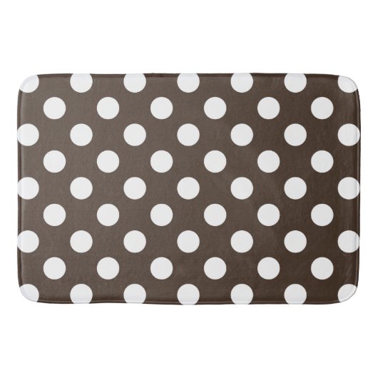 Tapis De Bain Pois blancs sur brun (Devant)