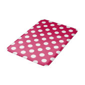 Tapis De Bain Pois blancs sur cerise (Angle)