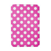Tapis De Bain Pois blancs sur fuchsia (Devant (Vertical))