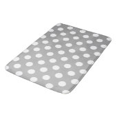Tapis De Bain Pois blancs sur gris (Angle)