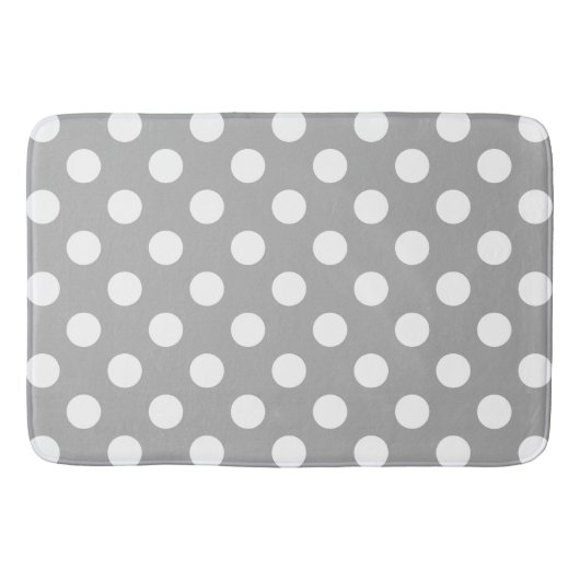 Tapis De Bain Pois blancs sur gris (Devant)