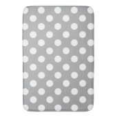 Tapis De Bain Pois blancs sur gris (devant Vertical)