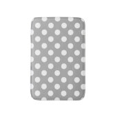 Tapis De Bain Pois blancs sur gris (Devant (Vertical))