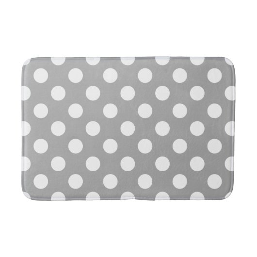 Tapis De Bain Pois blancs sur gris (Devant)