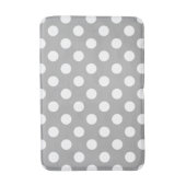 Tapis De Bain Pois blancs sur gris (Devant (Vertical))