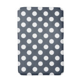 Tapis De Bain Pois blancs sur gris bleu (Devant (Vertical))
