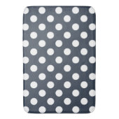 Tapis De Bain Pois blancs sur gris bleu (devant Vertical)
