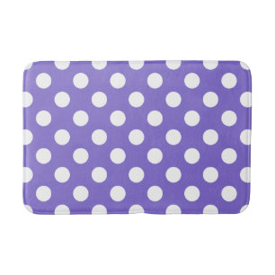 Tapis De Bain Pois blancs sur perwinkle