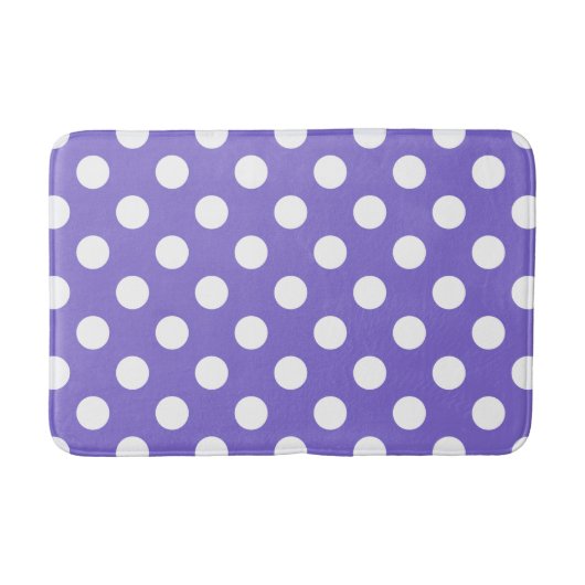 Tapis De Bain Pois blancs sur perwinkle (Devant)