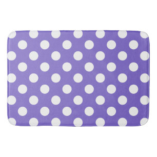 Tapis De Bain Pois blancs sur perwinkle