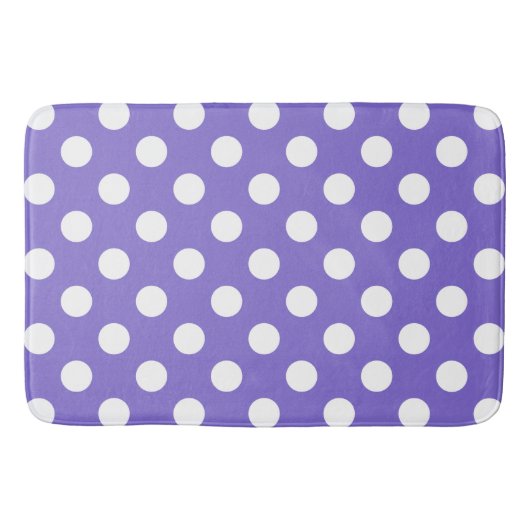 Tapis De Bain Pois blancs sur perwinkle (Devant)
