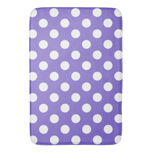 Tapis De Bain Pois blancs sur perwinkle (devant Vertical)
