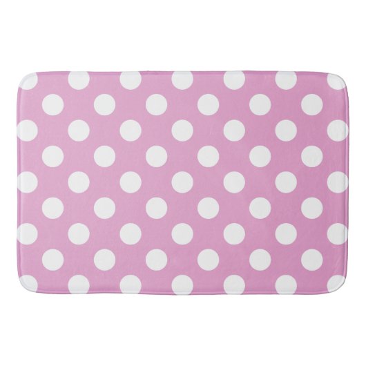 Tapis De Bain Pois blancs sur rose pâle (Devant)