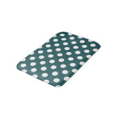 Tapis De Bain Pois blancs sur turquoise (Angle)