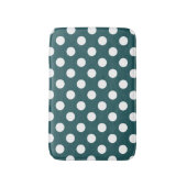 Tapis De Bain Pois blancs sur turquoise (Devant (Vertical))