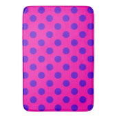Tapis De Bain Pois bleus sur fuchsia (devant Vertical)