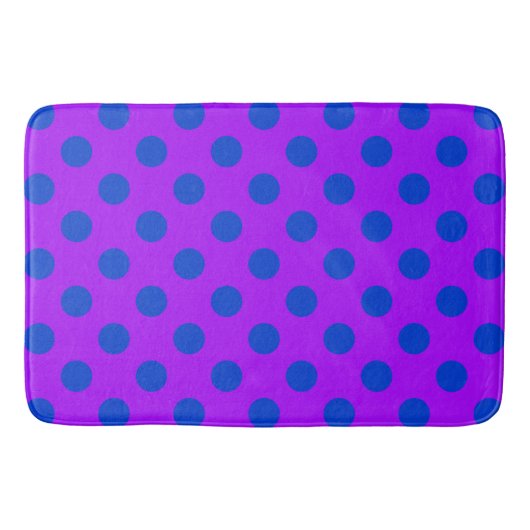 Tapis De Bain Pois bleus sur violet (Devant)
